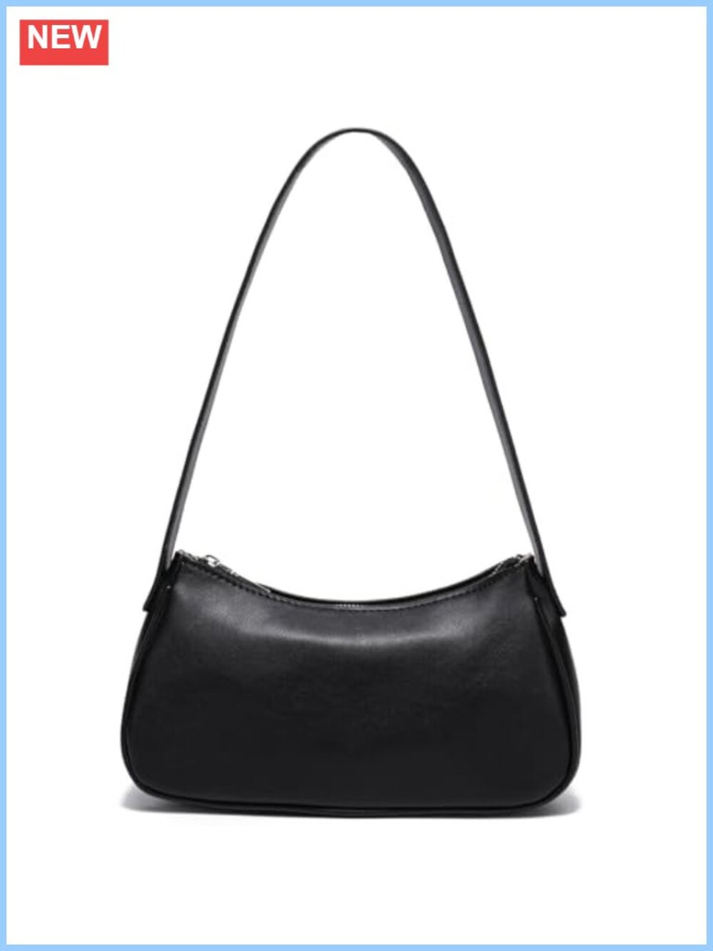 Small Vegan Leather Crescent Shoulder Bag Mini Purse Y2K Cute Everyday Handbag